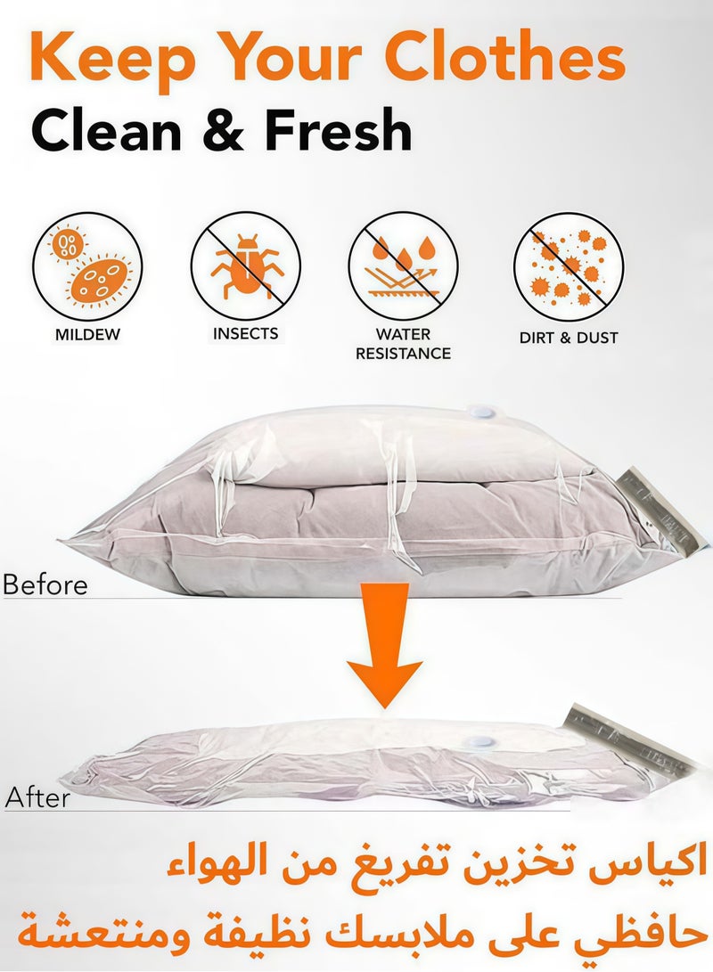Vacuum Storage Bags before and after compression, protects from mildew and insects