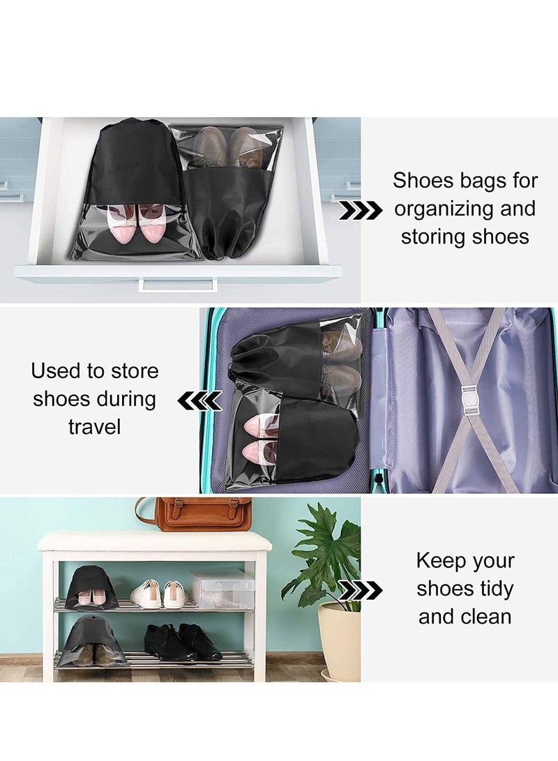 Shoe Storage Bags usage scenes - drawer, travel, shelf